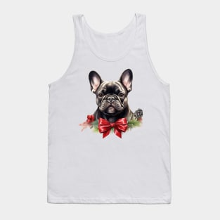 Christmas French Bulldog Wreath Tank Top